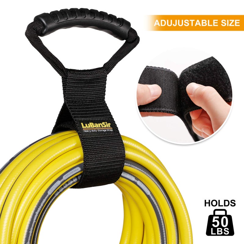 LuBanSir Extension Cord Storage Straps, 28" (2 Pack) Heavy-Duty Hook and Loop Straps with Carrying Handle fit Extension Cord, Garden Water Hoses and Garage Tool - Image 3